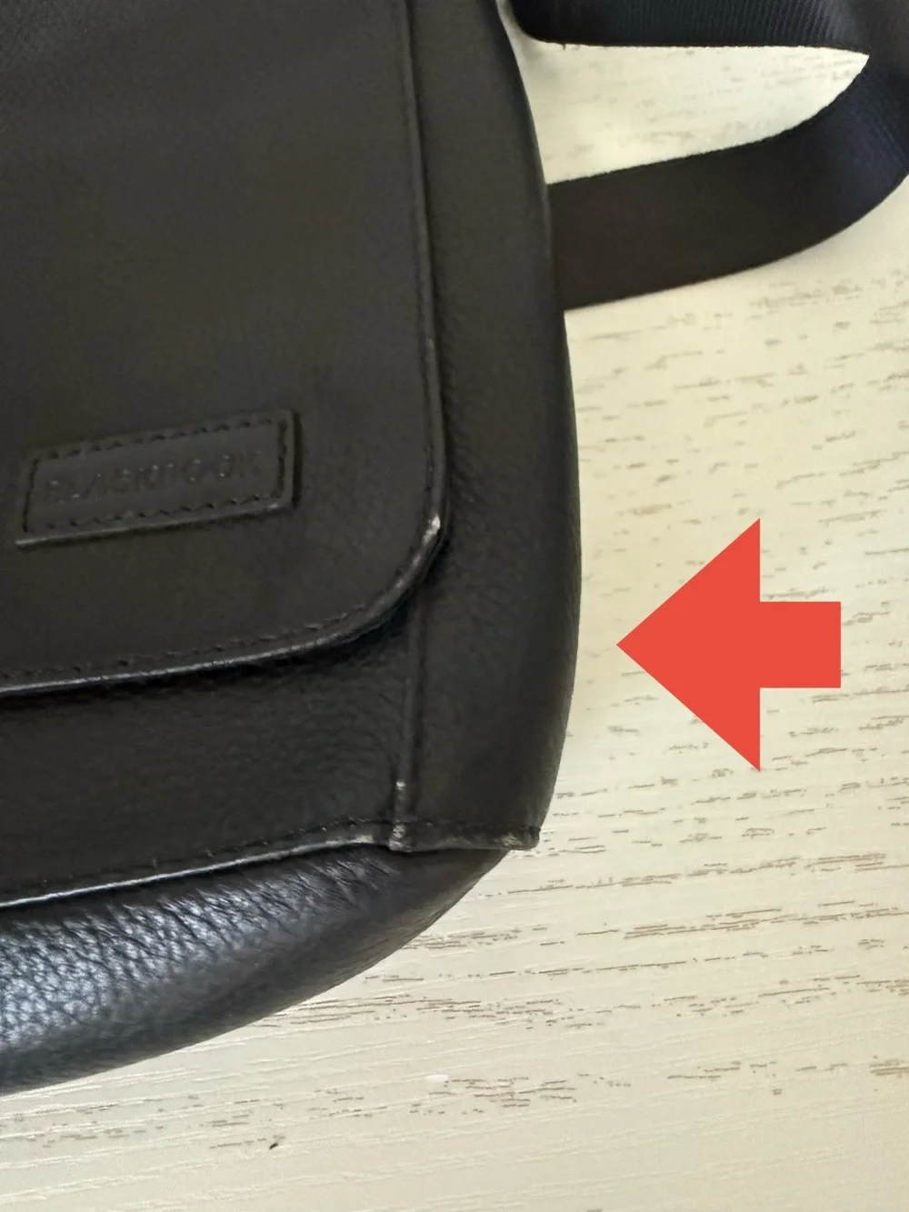 Black Leather Messenger Bag by blackbook adjustable strap lined